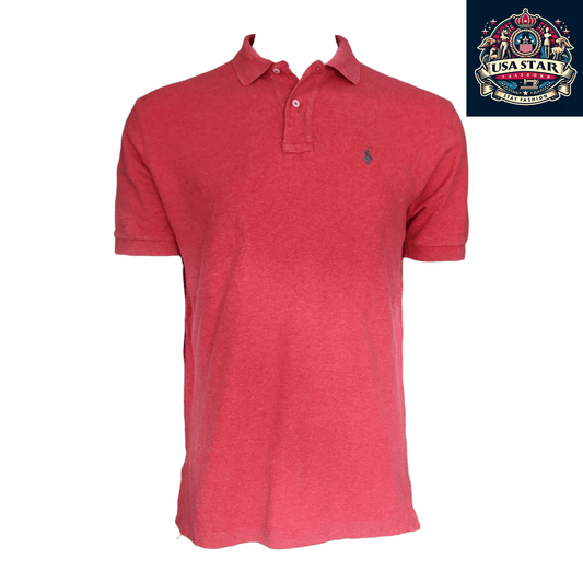 Polo Ralph Lauren Men's Red Classic Fit Polo Shirt, 100% Cotton, Timeless Casual Style, Size M - USASTARFASHION