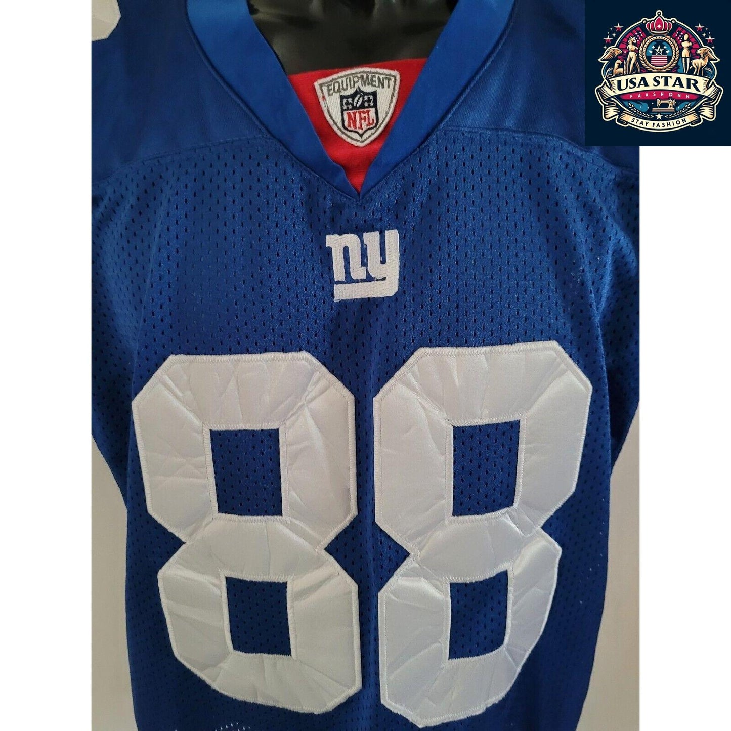 Hakeem Nicks New York Giants Jersey Reebok Size 48 M Vintage Blue Red Authentic Merchandise - USASTARFASHION