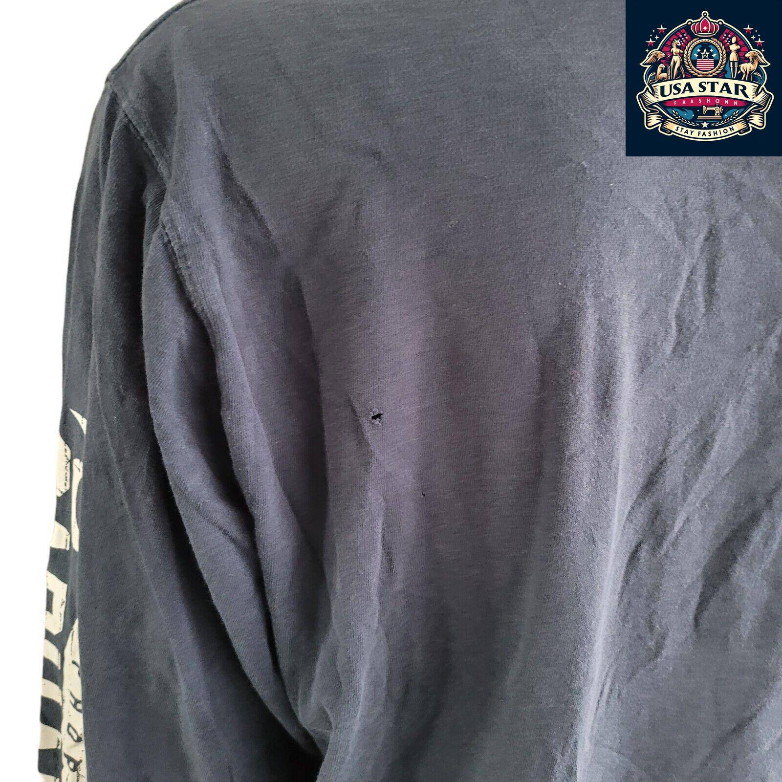 Carhartt Long Sleeve Shirt Navy Blue | Size L | 100% Cotton | Logo Detail on Front & Sleeve USASTARFASHION