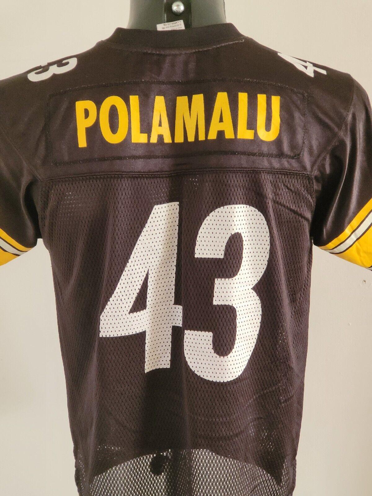 NFL Pittsburgh Steelers #43 Troy Polamalu Reebok Youth Jersey Size L-USASTARFASHION