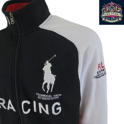 XL Polo Racing Jacket, Polo Ralph Lauren RL Racing Spain Tracksuit Top, Breathable Fabric, Classic Design - USASTARFASHION