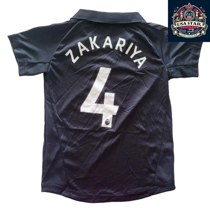 Hummel Everton Away Jersey 5-6Y with CAZOO Logo & Zakariya #4, Black Red Stripe - USASTARFASHION