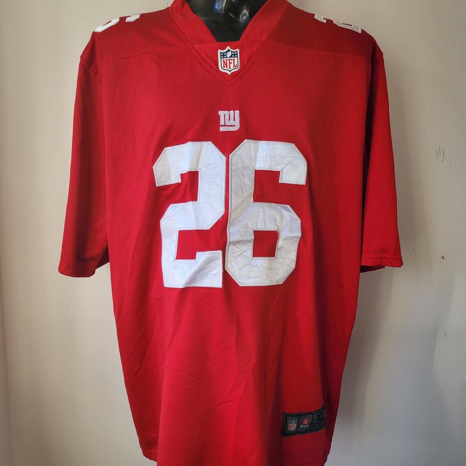 SAQUON BARKLEY #26 Giants Red NFL Jersey XL - Nike On Field Men's-USASTARFASHION