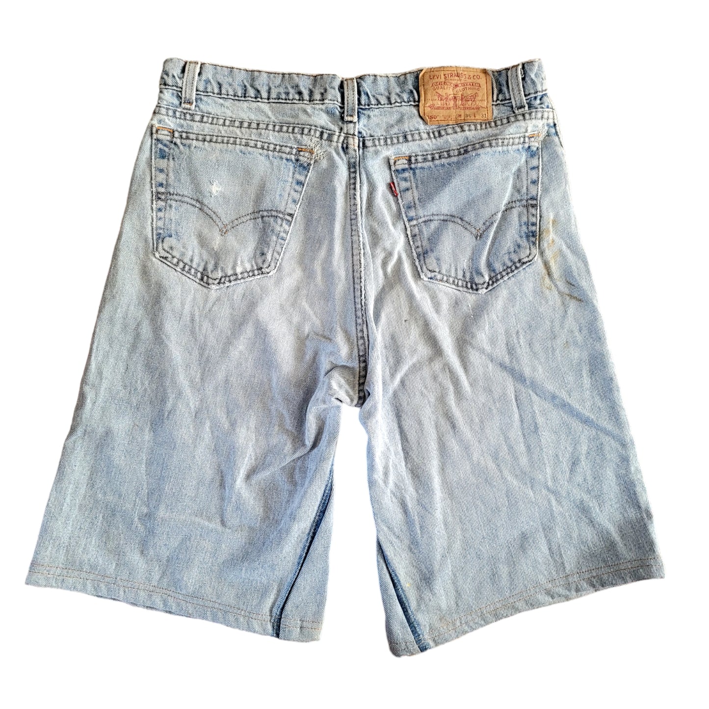 Levi's Men's Light Blue Denim 550 Shorts W36 L31 - Relaxed Fit, Good Condition-USASTARFASHION