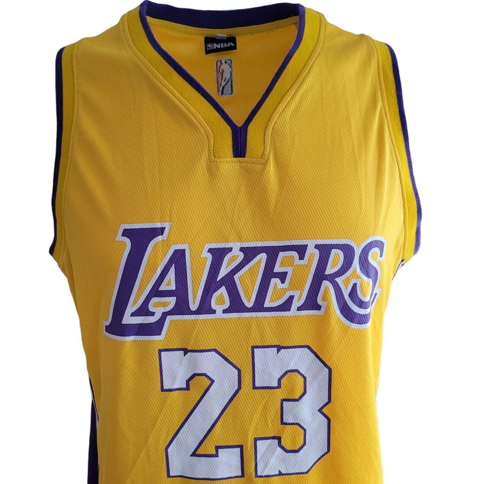 LeBron James #23 Lakers Retro Basketball Jersey Youth 2XL Yellow-USASTARFASHION