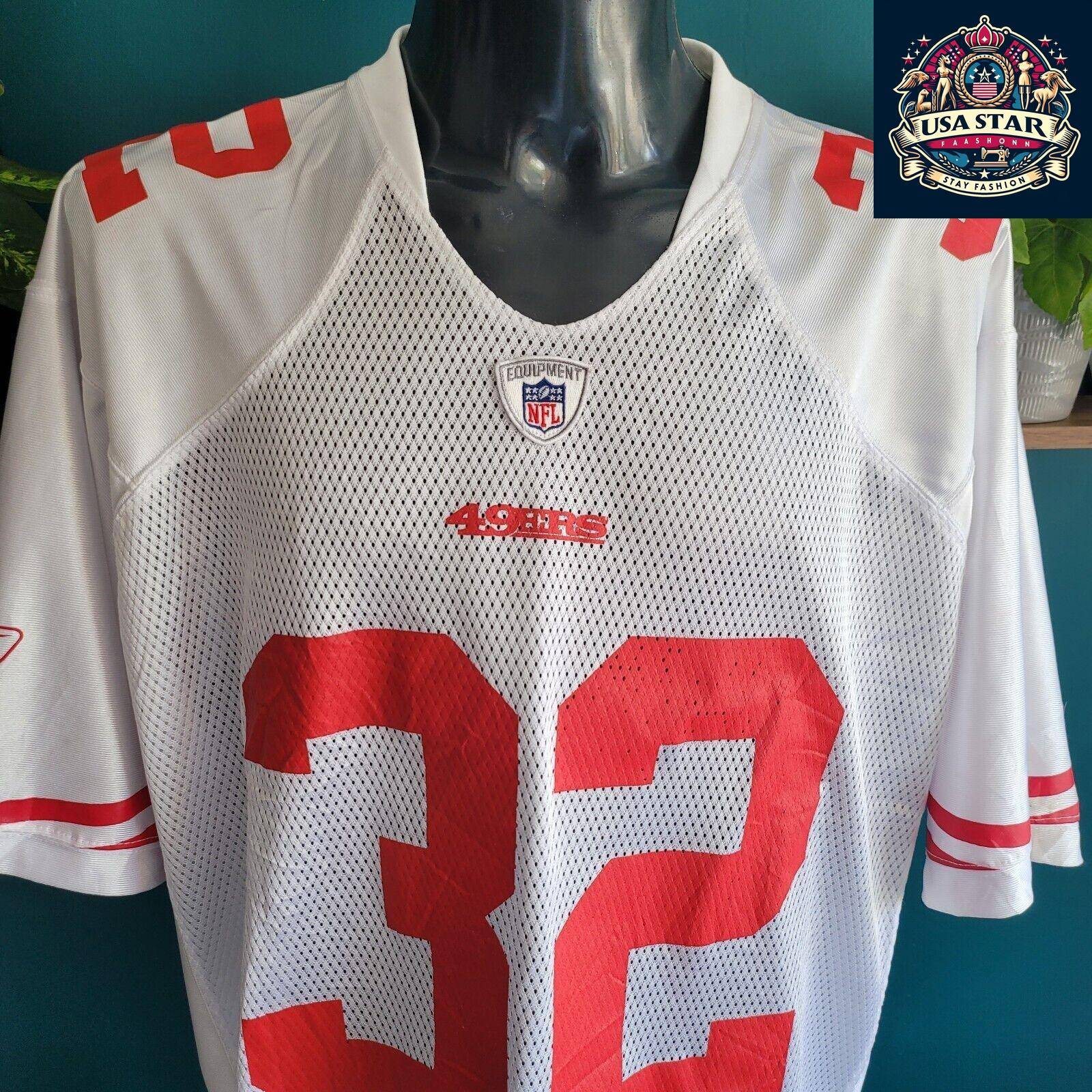 Reebok San Francisco 49ers Jersey #32 Lewis - Authentic NFL Shirt, Comfortable and Durable Design - USASTARFASHION