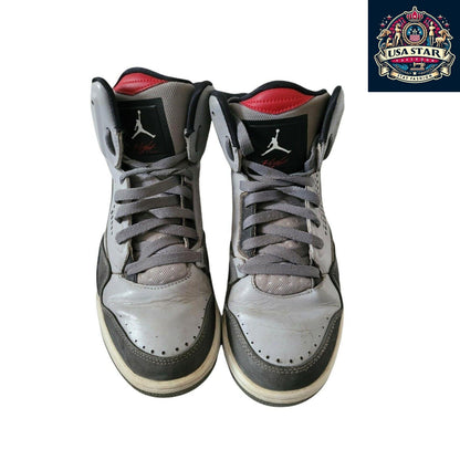 Jordan Flight Leather Grey Basketball Shoes Size 6 UK With Ankle Support And Cushioning - USASTARFASHION