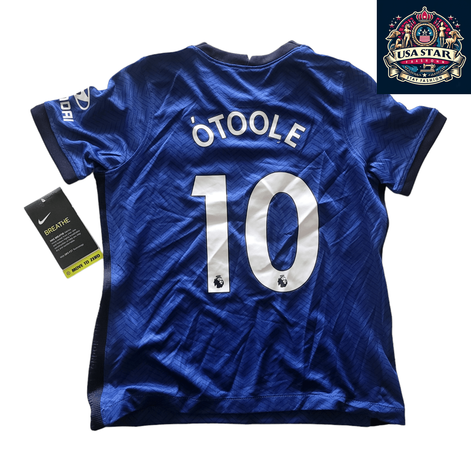 Nike Chelsea Youth Jersey O'Toole #10 Size XL (122-128cm) Breathable Fabric, Free Shipping - USASTARFASHION