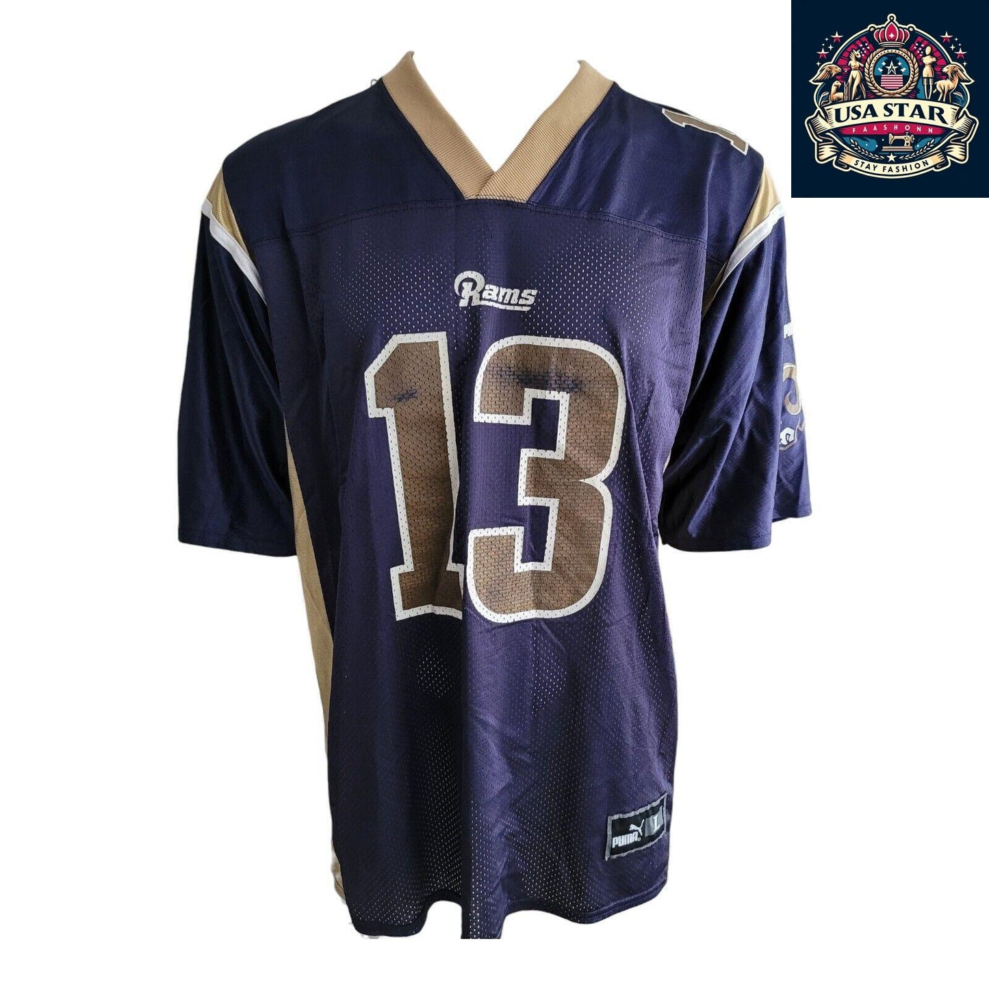 Signed Kurt Warner Jersey #13 St. Louis Rams Vintage Puma Size L - Unique NFL Memorabilia - USASTARFASHION