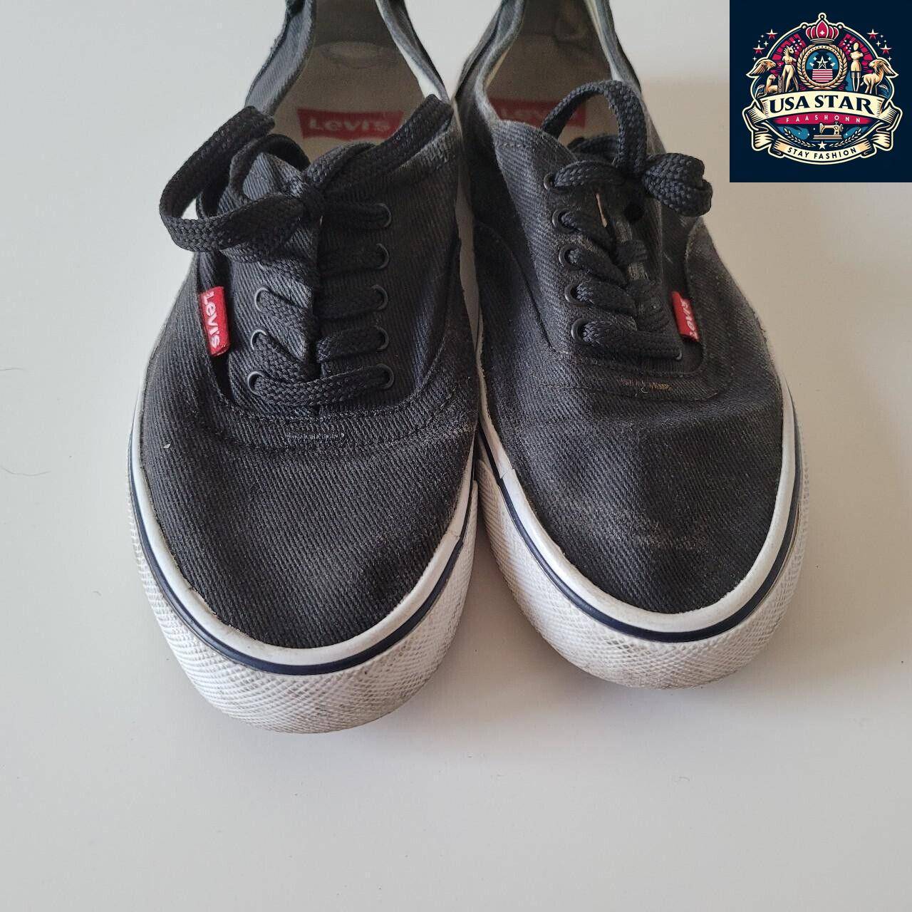 Levis Canvas Trainers UK Size 7.5 - Comfortable Cushioned Insole, Durable Design, VGC USASTARFASHION