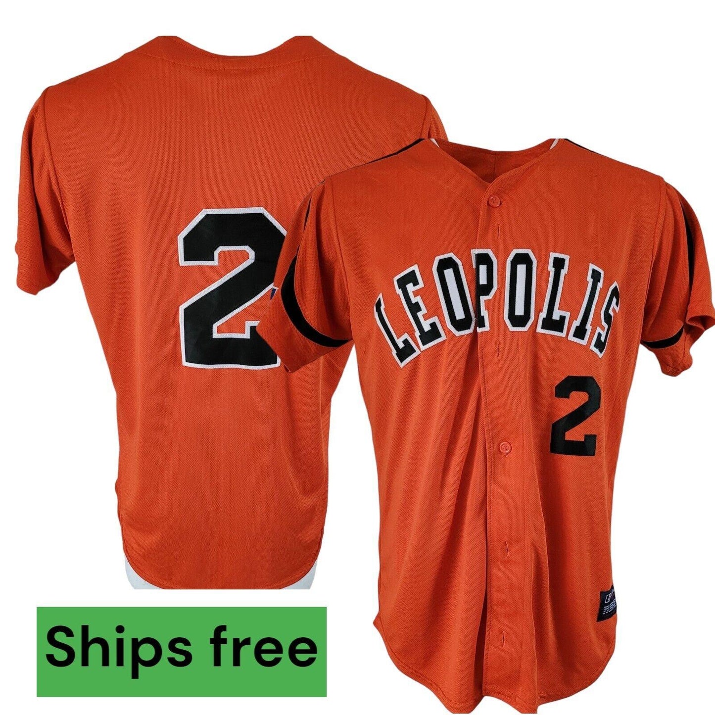 Orange Leopolis#2 Baseball Jersey Men's Large - Vibrant Orange Color, Comfortable & Durable-USASTARFASHION