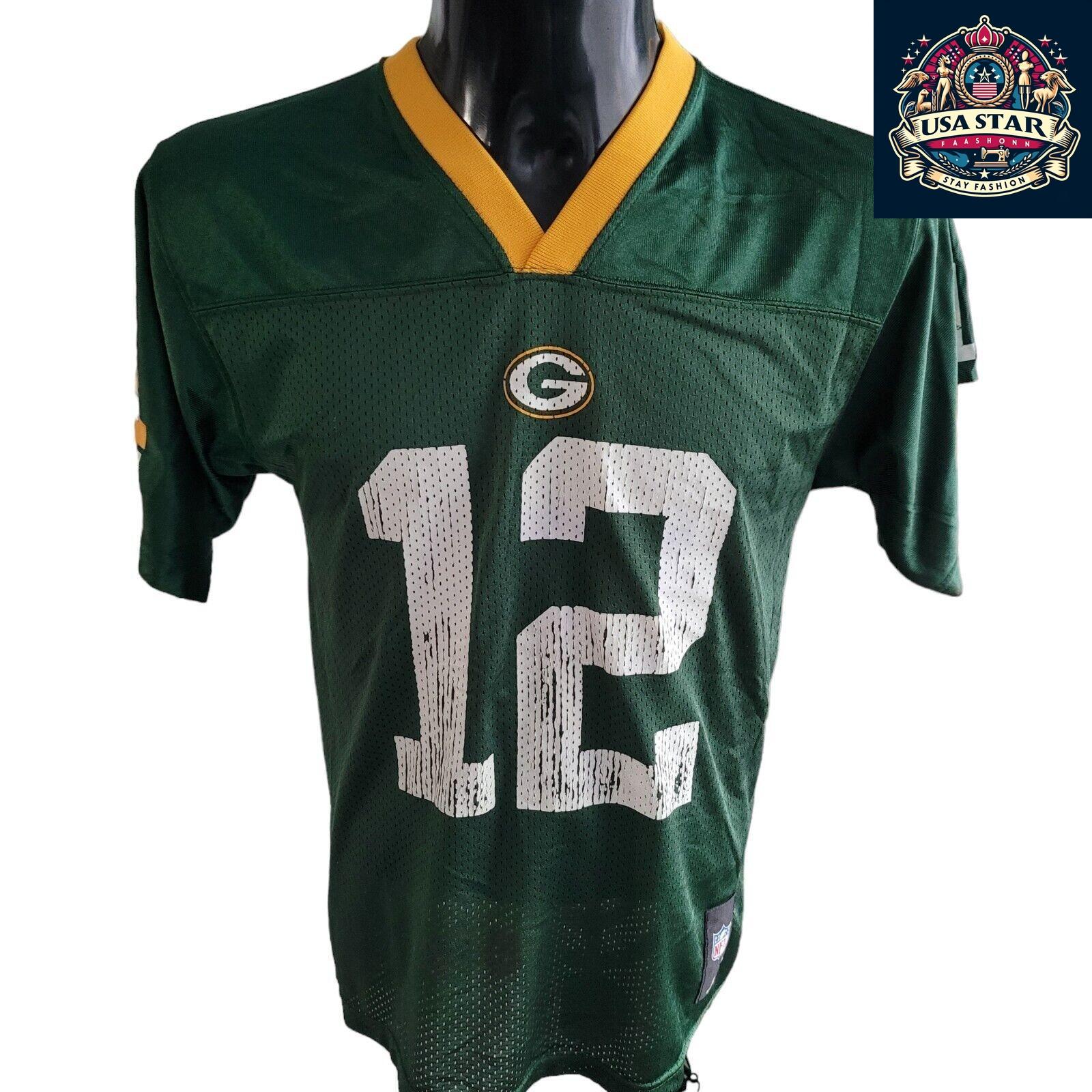 Green Bay Packers Youth Jersey - Aaron Rodgers #12 L (14-16) - Comfortable Fit & Durable Design - USASTARFASHION