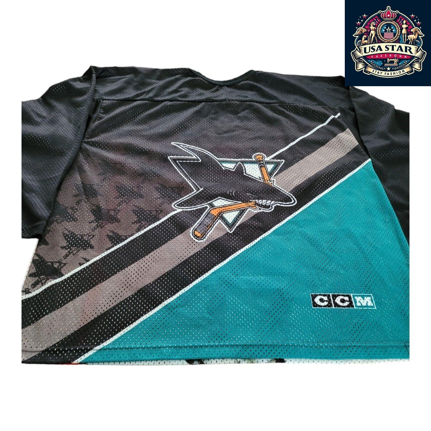 🏒 Vintage Authentic Men's CCM San Jose Sharks Hockey Jersey - Size XL, Made in - USASTARFASHION