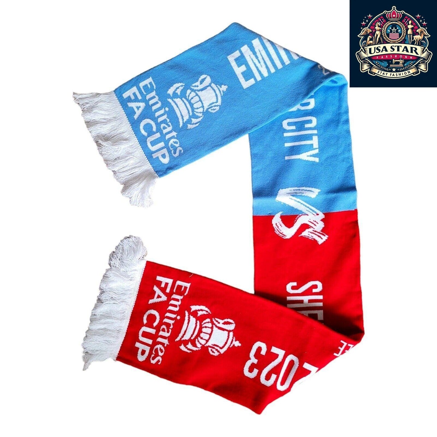 Sheffield United Scarf Vs Manchester City FA Cup Semi-Final Wembley 2023 Collector's Item - USASTARFASHION