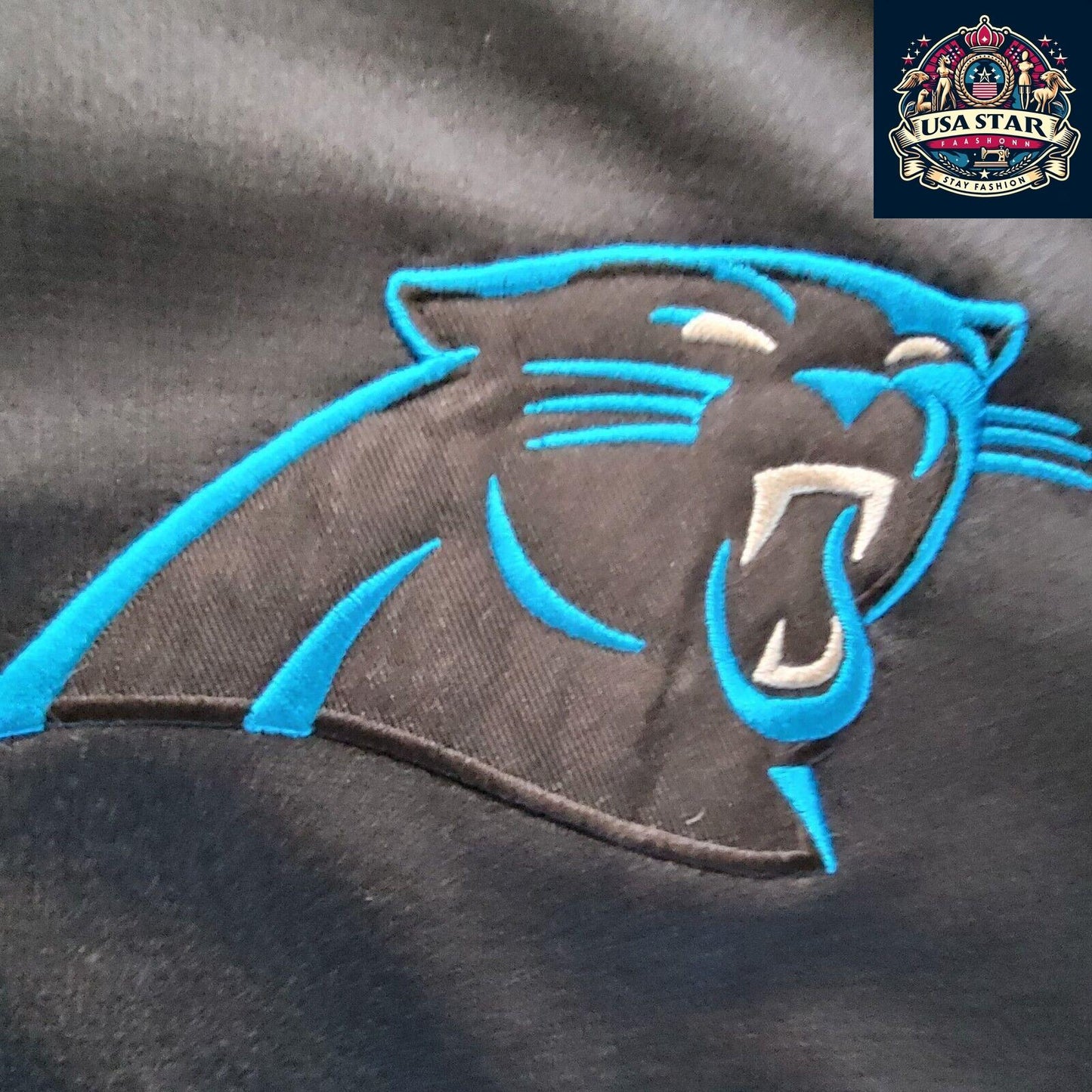 GIII Carolina Panthers Track Jacket Size L - Stylish, Comfortable, Iconic Team Colors - USASTARFASHION