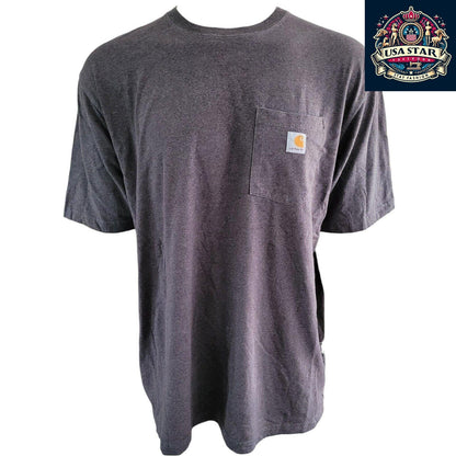 Carhartt Force Dark Brown Short Sleeve Shirt XL | Durable 60% Polyester 40% Cotton Fabric - USASTARFASHION