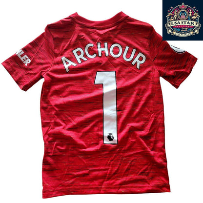 Adidas Manchester United Youth Jersey Archour #1 Red Soccer Shirt for Boys (9-10 Years) - USASTARFASHION