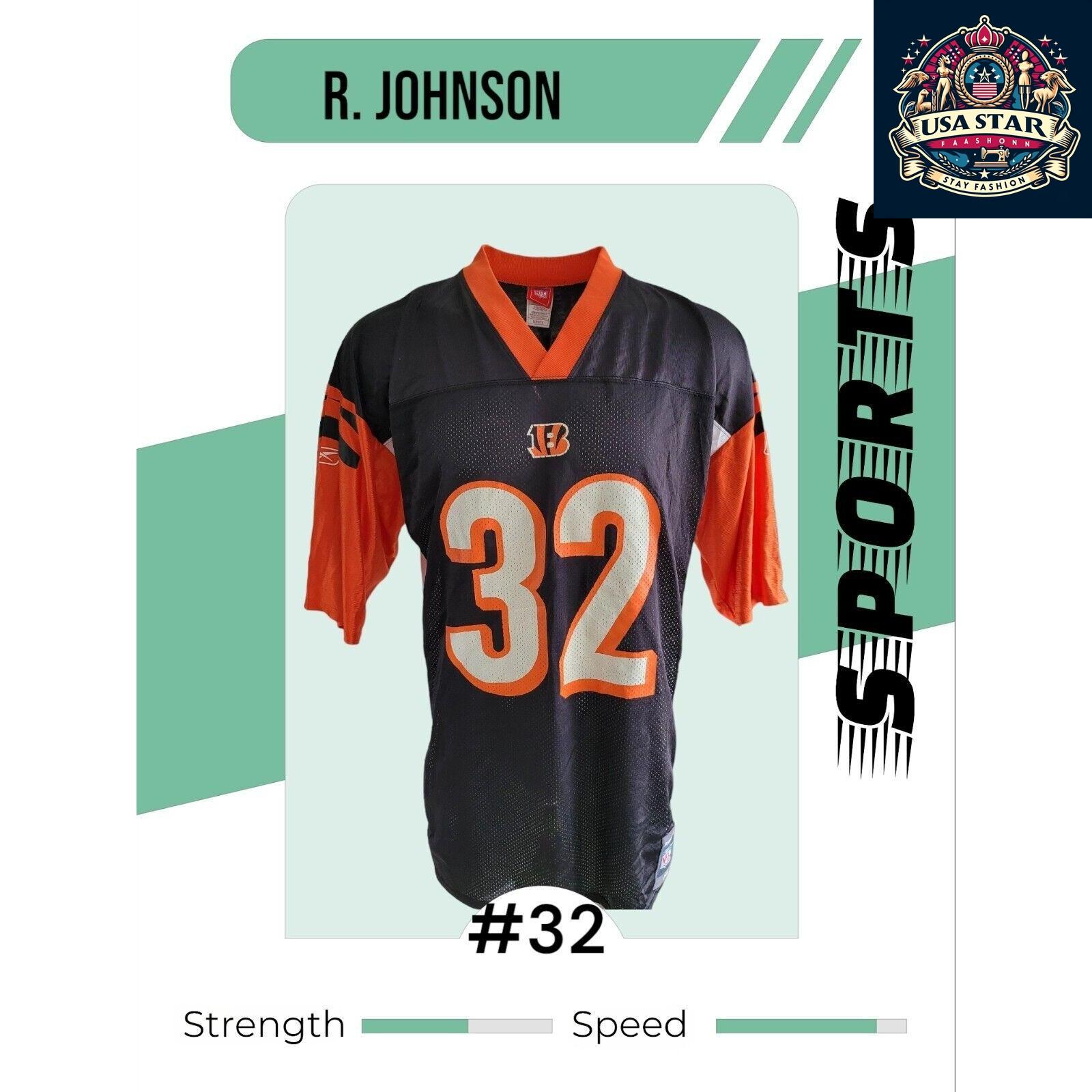 Denver Broncos Jersey R. Johnson #32 - Authentic NFL Reebok XL Game Day Apparel for Fans - USASTARFASHION