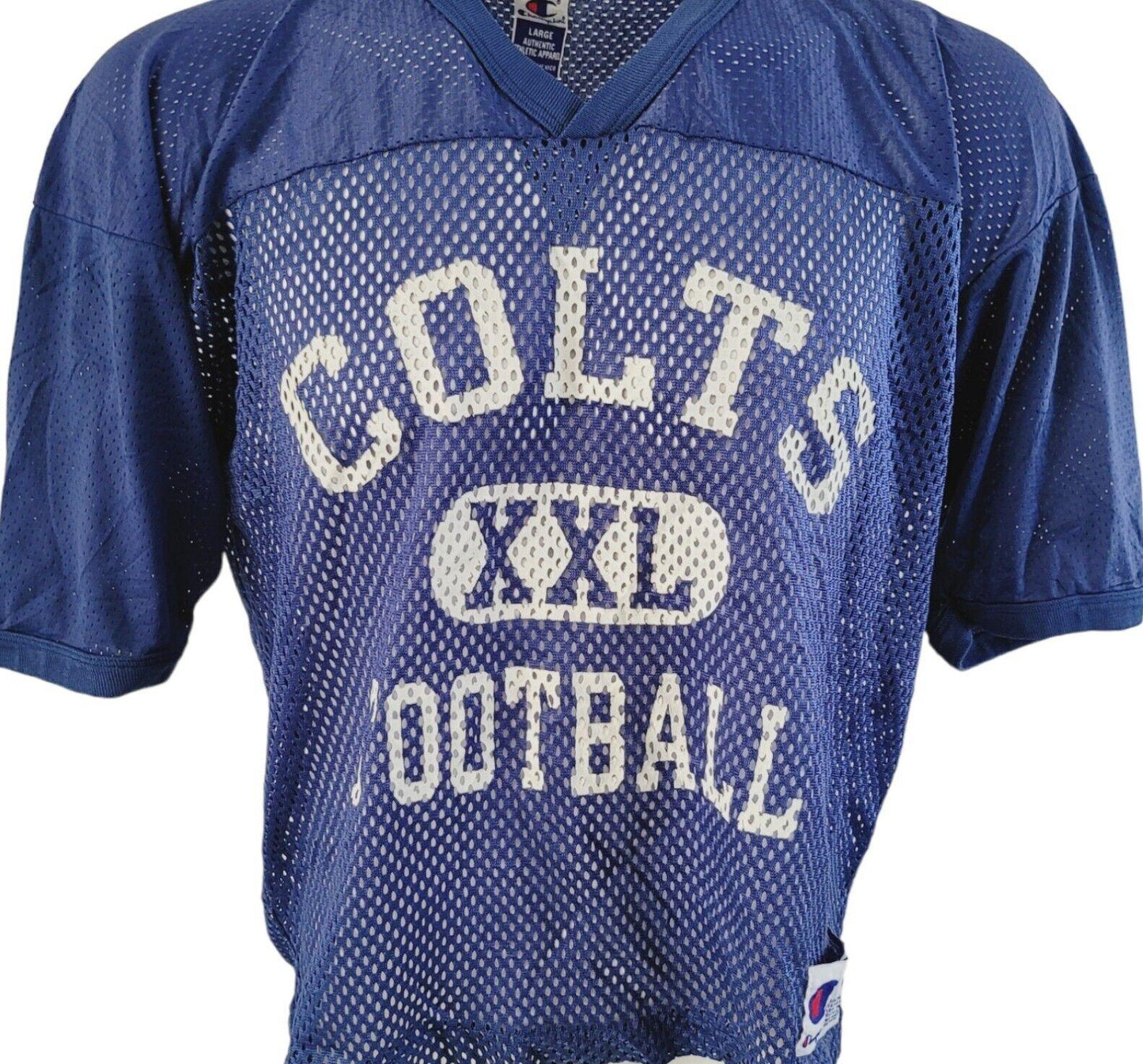 NFL Indianapolis Colts Champions Large Blue Vintage Jersey 48" Chest, 26" Length-USASTARFASHION