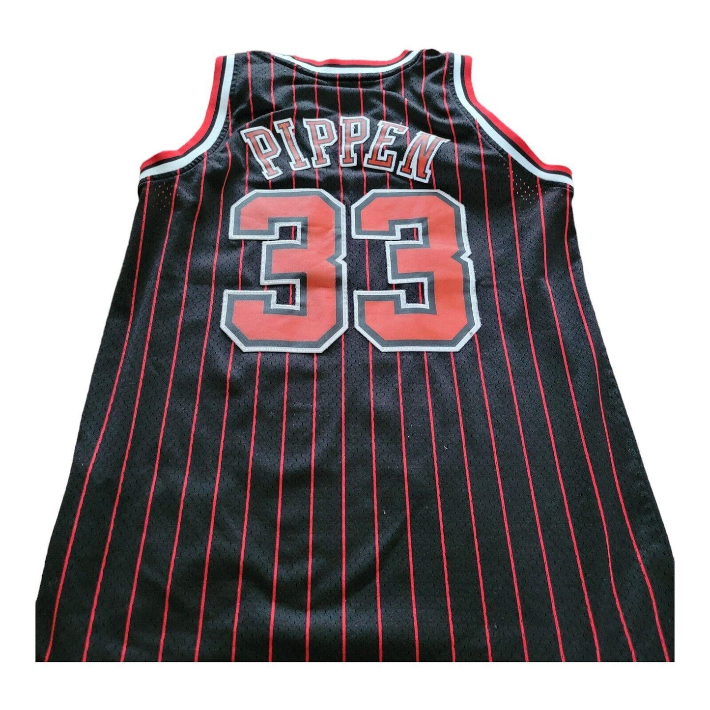 Chicago Bulls Scottie Pippen #33 Black & Red Pinstripe NBA Jersey Size M - BNWT-USASTARFASHION