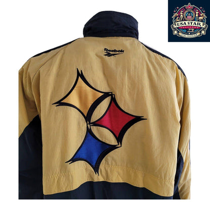 Reebok Steelers Jacket XL - Padded Insulation, Warmth, Bold Yellow & Black Team Colors - USASTARFASHION