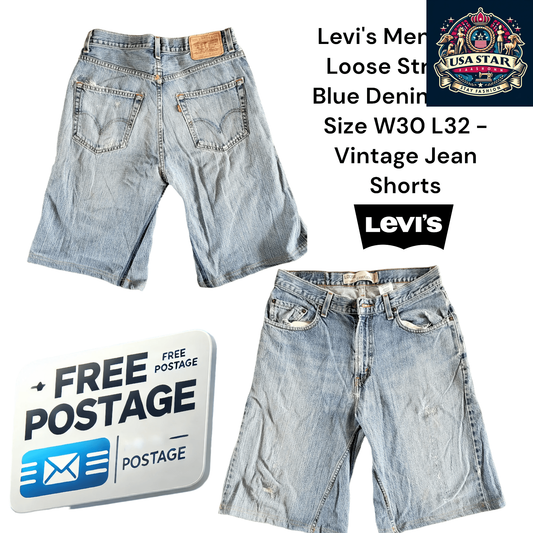 Levi's Men's Denim Jorts 569 Loose Straight Fit W30 - Vintage Blue Denim for Comfort & Style - USASTARFASHION