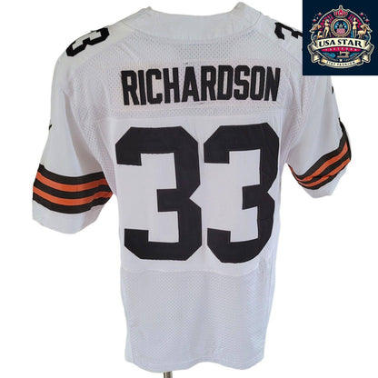 Nike Cleveland Browns Jersey - Men's L White Richardson #33 Short Sleeve - Team Logo & Comfort - USASTARFASHION