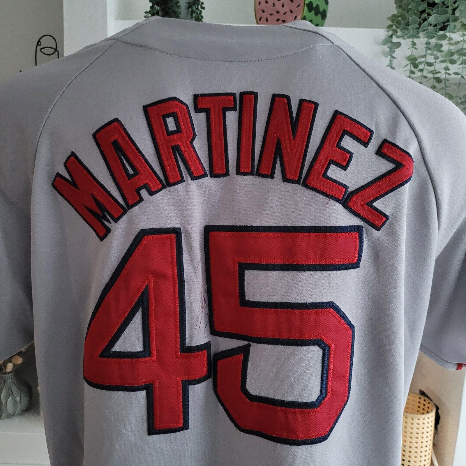 Pedro Martínez #45 Red Sox Majestic MLB Baseball Jersey | XL Men's Size-USASTARFASHION