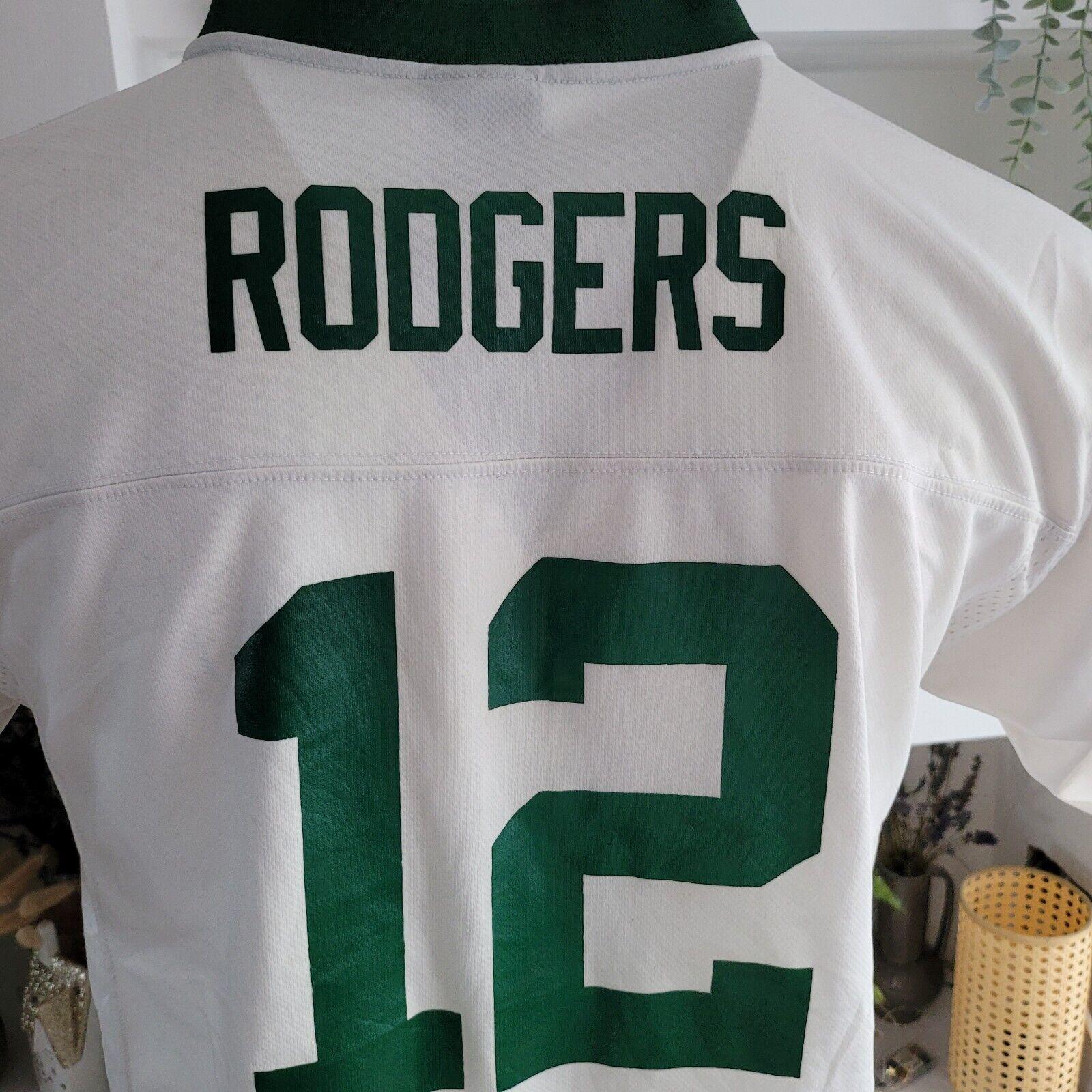 Green Bay Packers Aaron Rodgers #12 Youth XL Jersey - Green/Yellow/White-USASTARFASHION