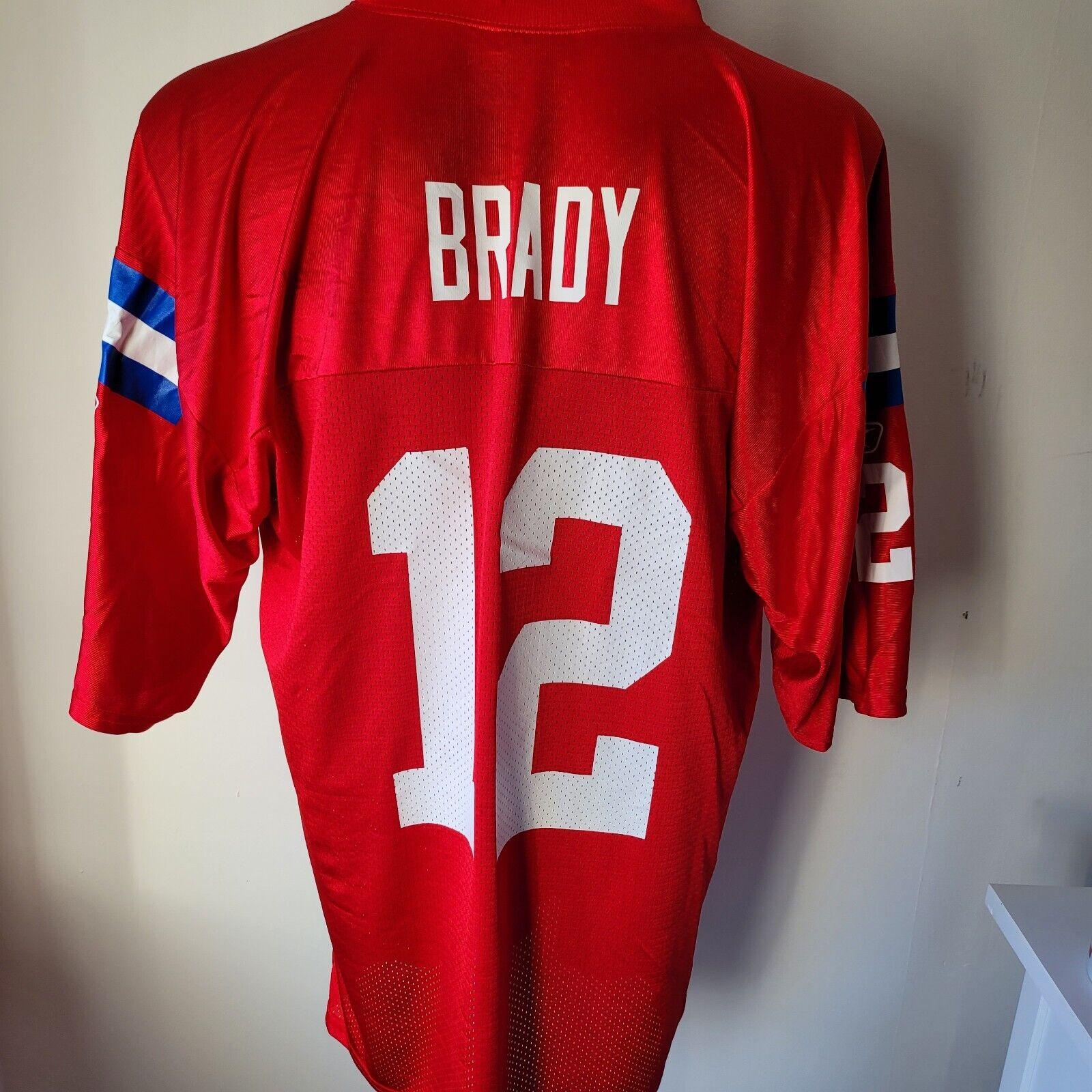 New England Patriots 50th Anniversary Brady #12 American Football Jersey - Size L-USASTARFASHION