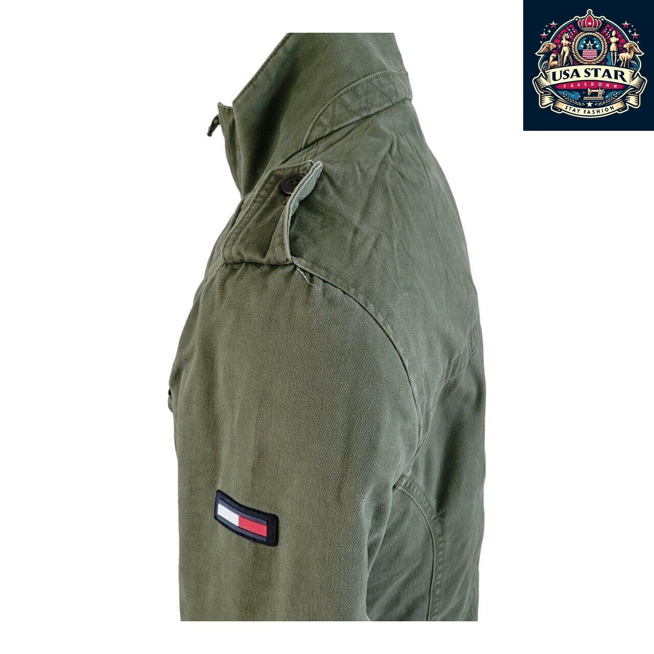 Tommy Hilfiger Denim Military Field Jacket, Four Pocket Design, Size Large, Grade A Vintage - USASTARFASHION