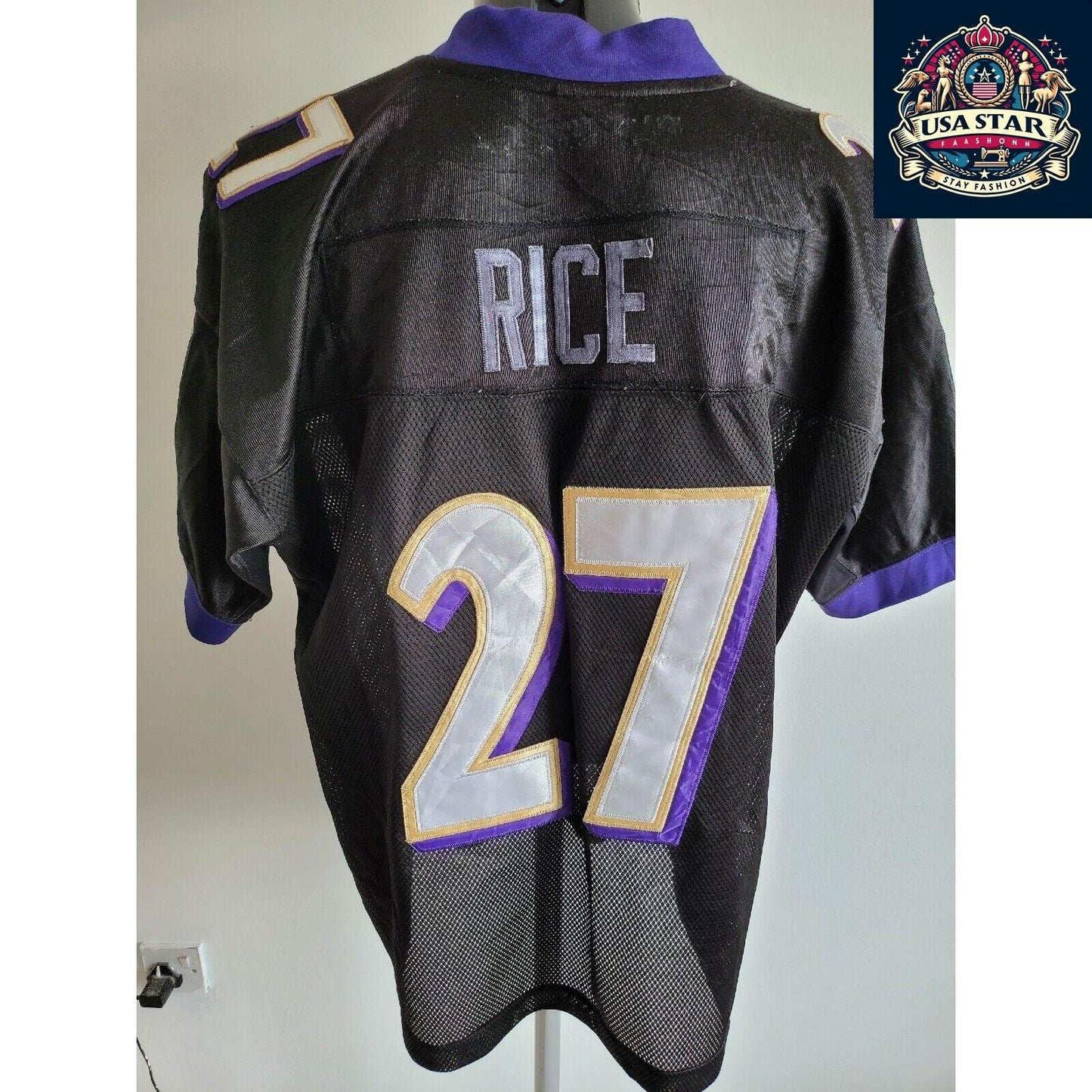 Reebok Baltimore Ravens Sportshirt #27 Black, Size Reebok 54 (XL) - Durable Fabric, Classic Design - USASTARFASHION