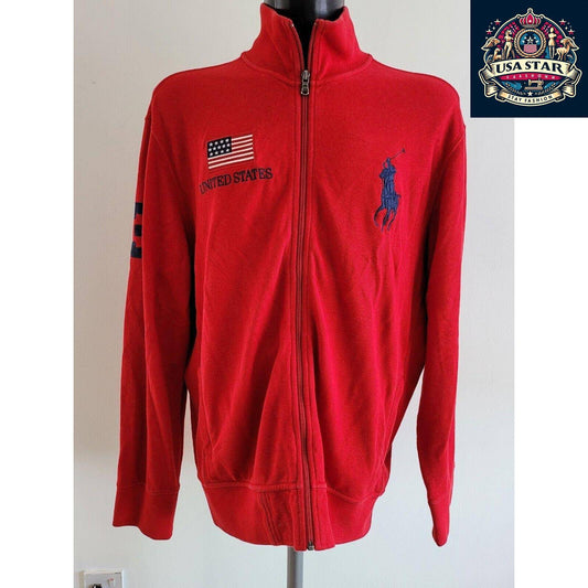 Polo Ralph Lauren Track Top XL - Vintage Style, Comfortable Fit, United States Sports Motif - USASTARFASHION