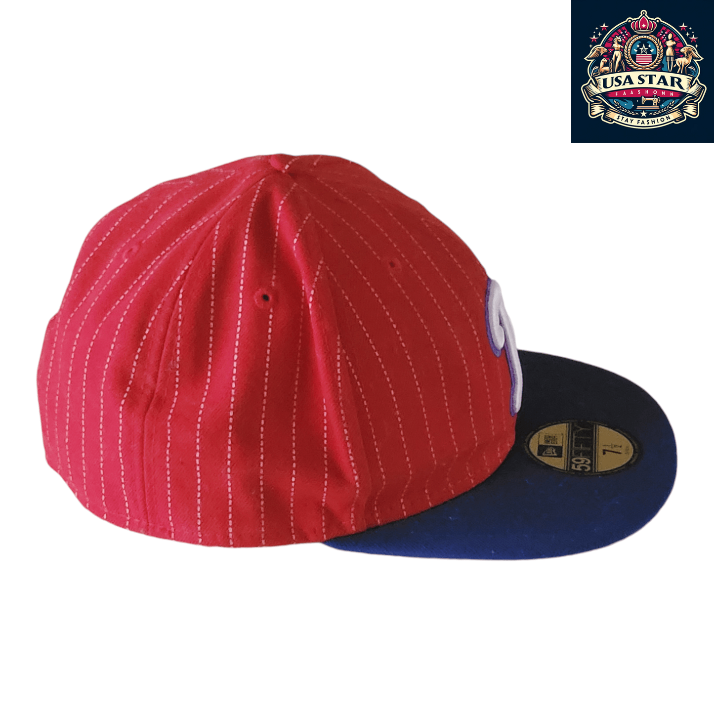 Philadelphia Phillies Fitted Cap - New Era 59FIFTY, Size 7 1/2, Official MLB Hat, Durable Design - USASTARFASHION