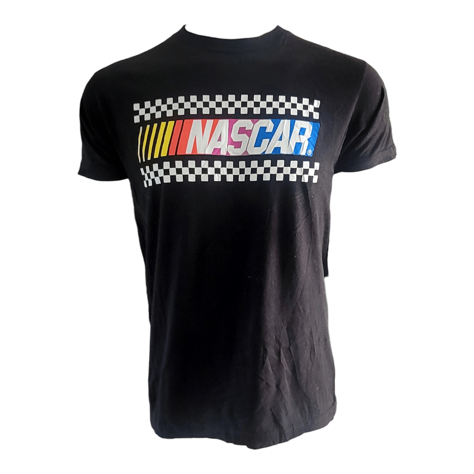 NASCAR Black Checkered Flag T-Shirt, Size M, Men's Short Sleeve Racing Tee