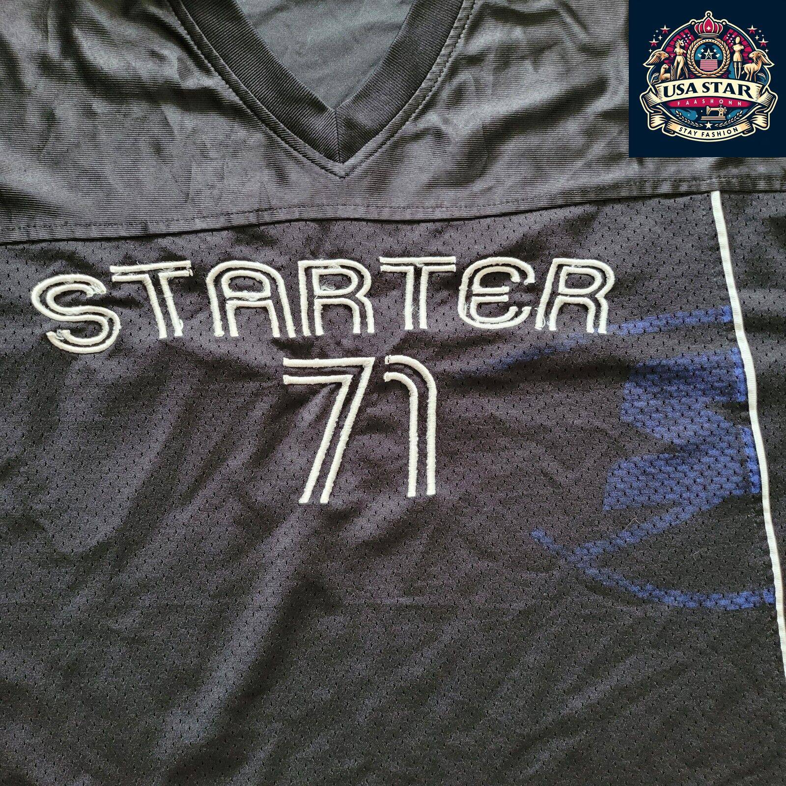 Starter Black Sports Jersey - Number 71, Size L, Breathable Fabric, Iconic Style, Good Condition - USASTARFASHION