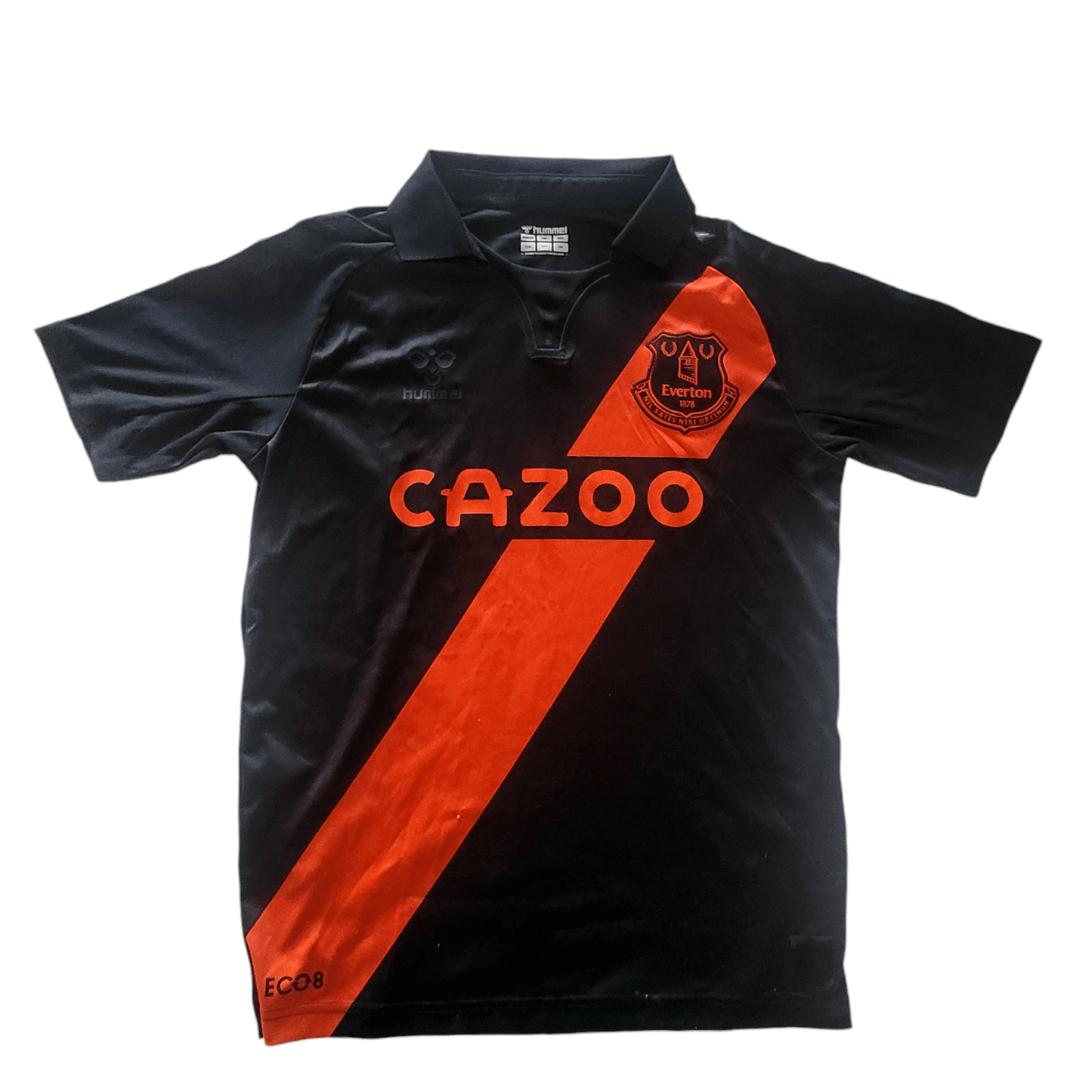 Everton FC 2021-2022 Third Jersey Godfrey Youth XXL Hummel Cazoo Black/Orange