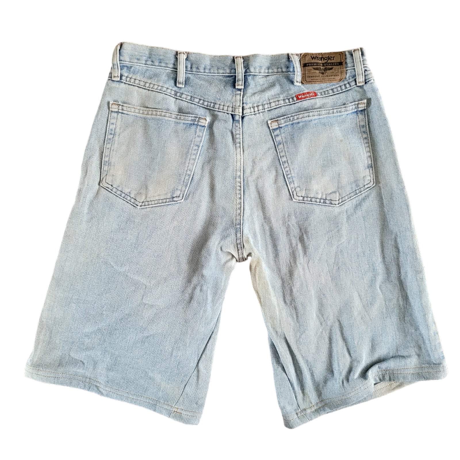 Wrangler Jorts, W34, Medium Blue Denim, Ideal for Workwear and Activities-USASTARFASHION