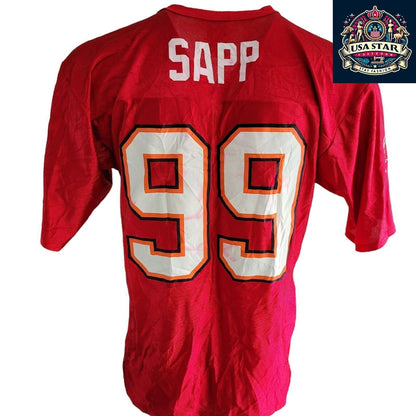 Tampa Bay Buccaneers Jersey, Sapp #99, Size M, Authentic NFL On Field Apparel, Durable Fabric - USASTARFASHION