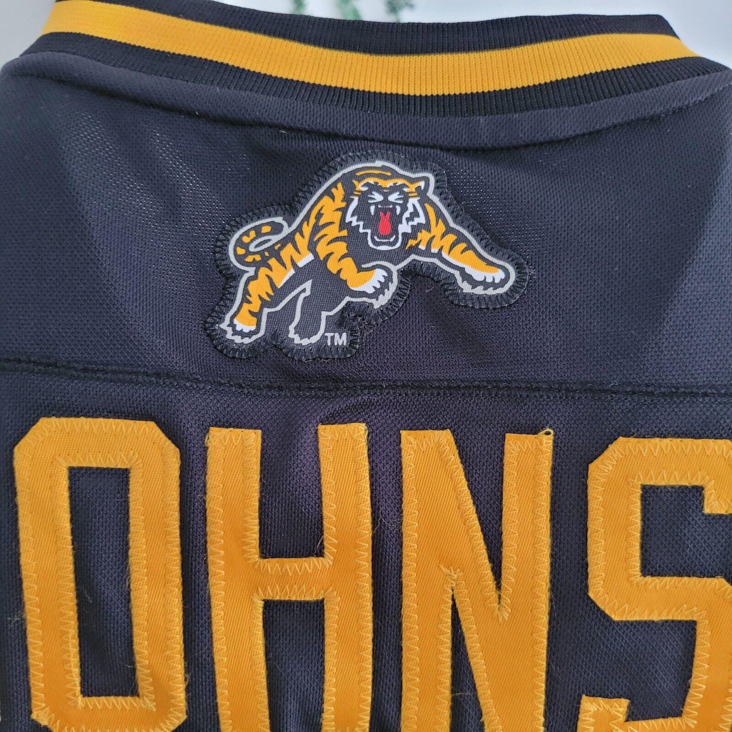 Hamilton Tiger-Cats CFL Reebok J. Johnson # Jersey - Signed, Size M-USASTARFASHION