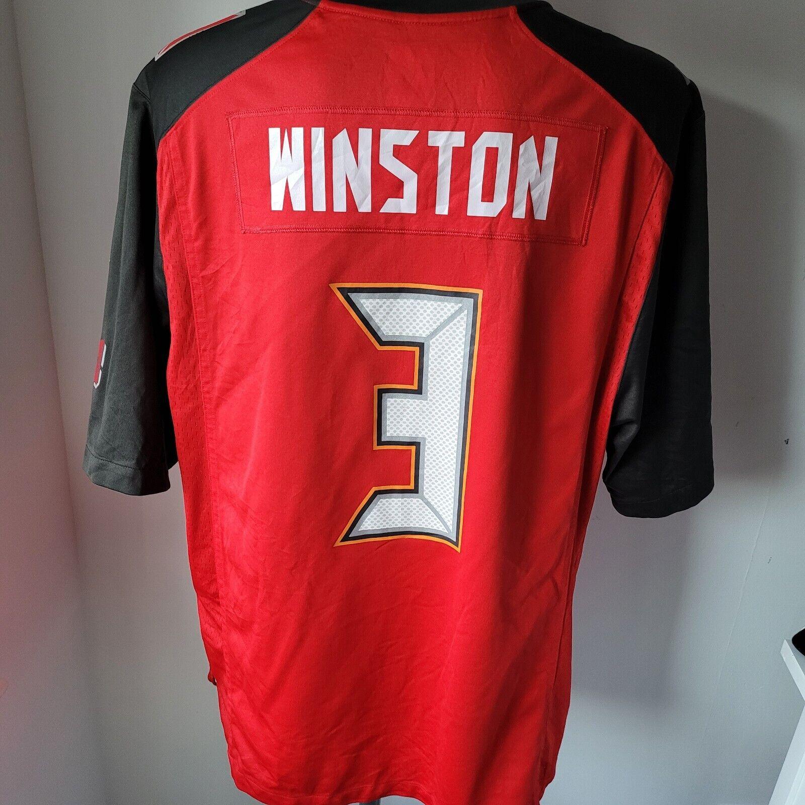 NFL Tampa Bay Buccaneers #3 Jameis Winston Nike On Field XL Game Jersey-USASTARFASHION