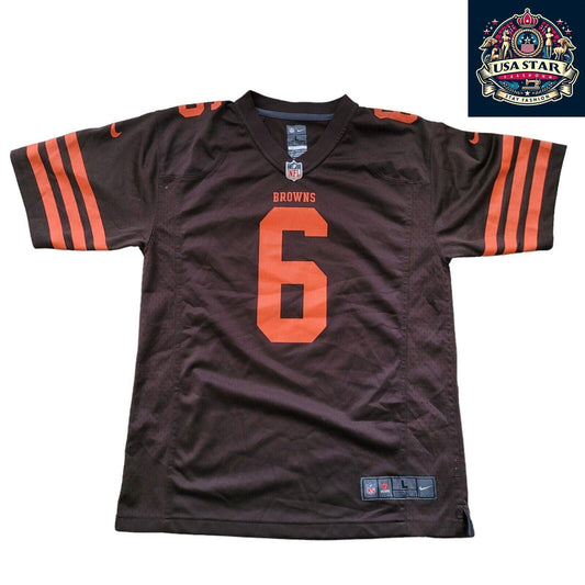 Cleveland Browns Jersey Youth Large Featuring Mayfield 6 - Durable, Comfortable & Stylish - USASTARFASHION