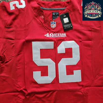 San Francisco 49ers Jersey - Officially Licensed Home Medium Player No. 52 Willis - 100% Polyester - USASTARFASHION