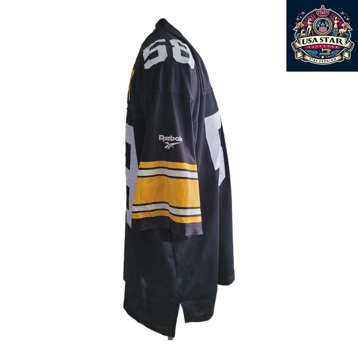 Jack Lambert Pittsburgh Steelers Jersey XL - Classic Black & Gold Premier Throwback Reebok - USASTARFASHION