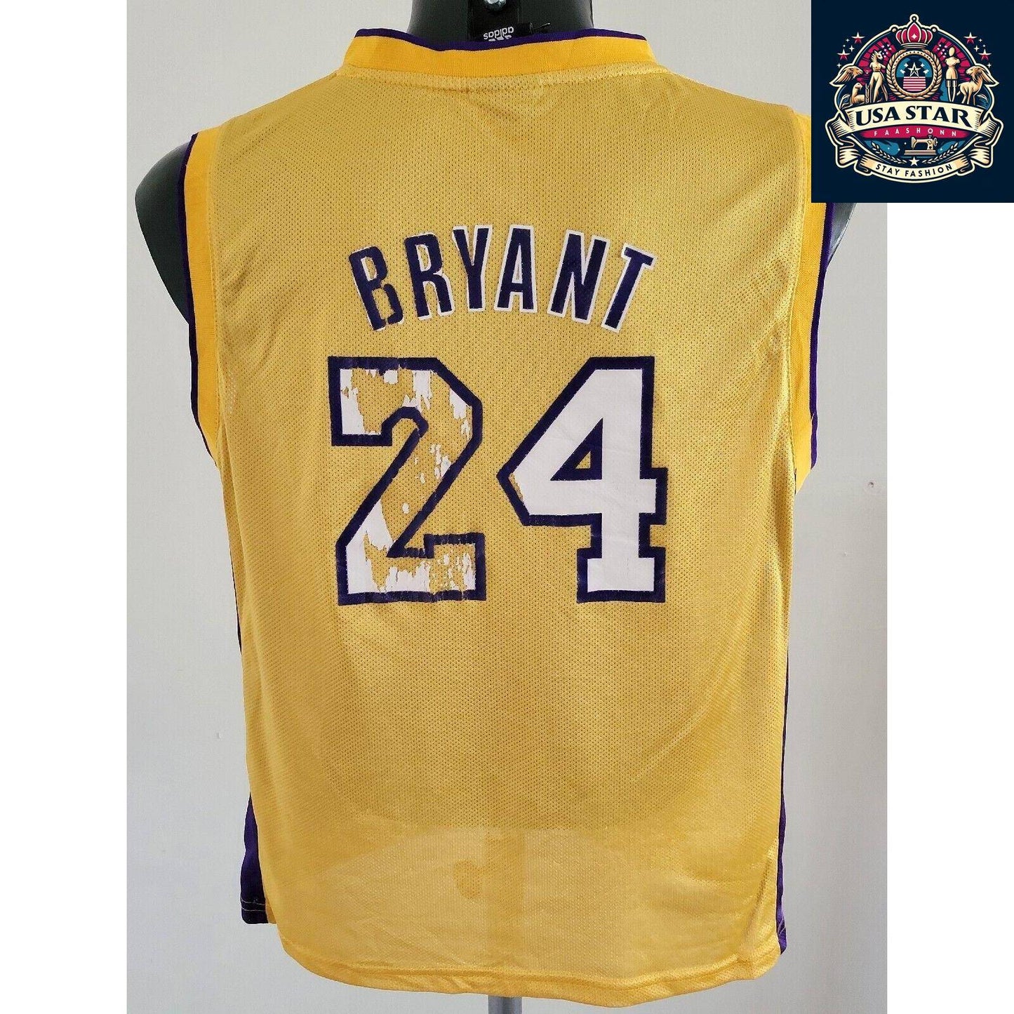 NBA Youth Jersey Adidas Lakers #24 Kobe Bryant, Size Large (14-16), Classic Design, Quality Fabric - USASTARFASHION