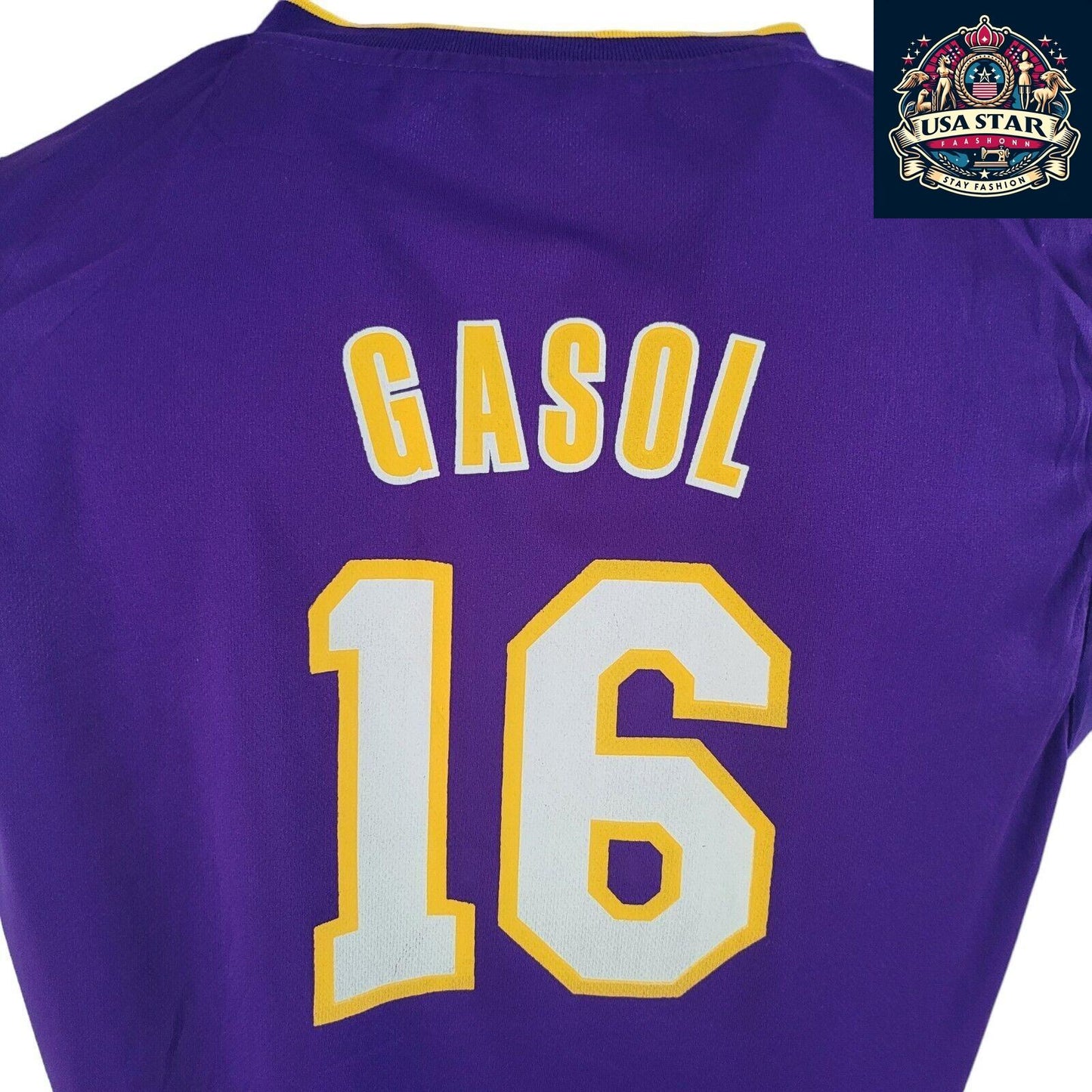 Adidas NBA Lakers Gasol No. 16 Purple Vest Jersey for Youth (18-20) & Adults S/M - USASTARFASHION