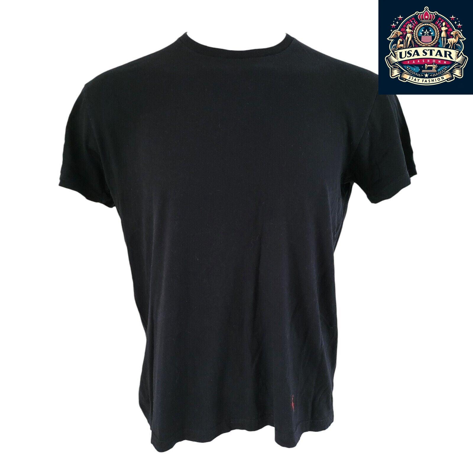 Polo Ralph Lauren Black Cotton Crew Neck T-Shirt M - Classic Style, Soft Comfort, Iconic Logo - USASTARFASHION