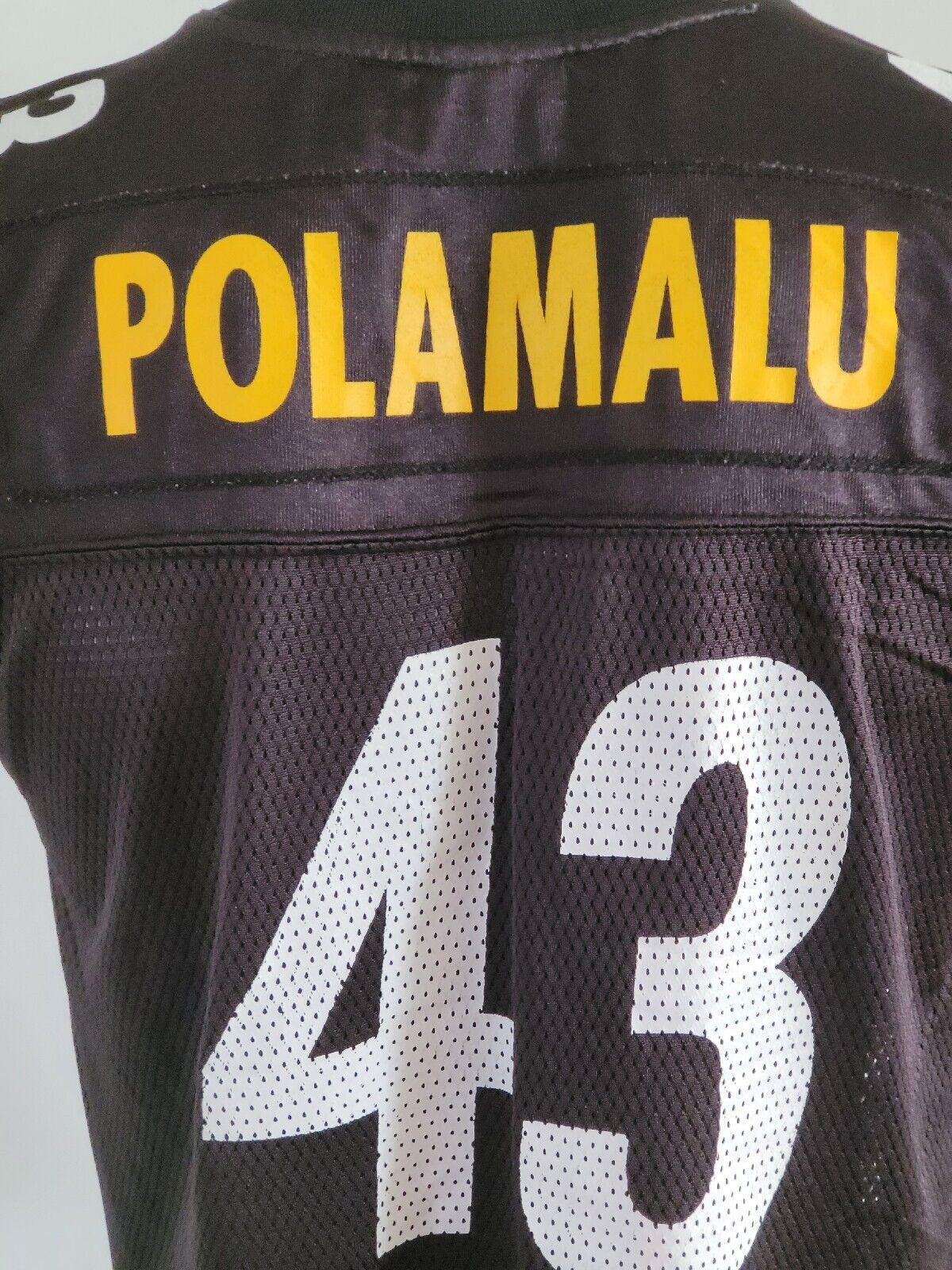 NFL Pittsburgh Steelers #43 Troy Polamalu Reebok Youth Jersey Size L-USASTARFASHION