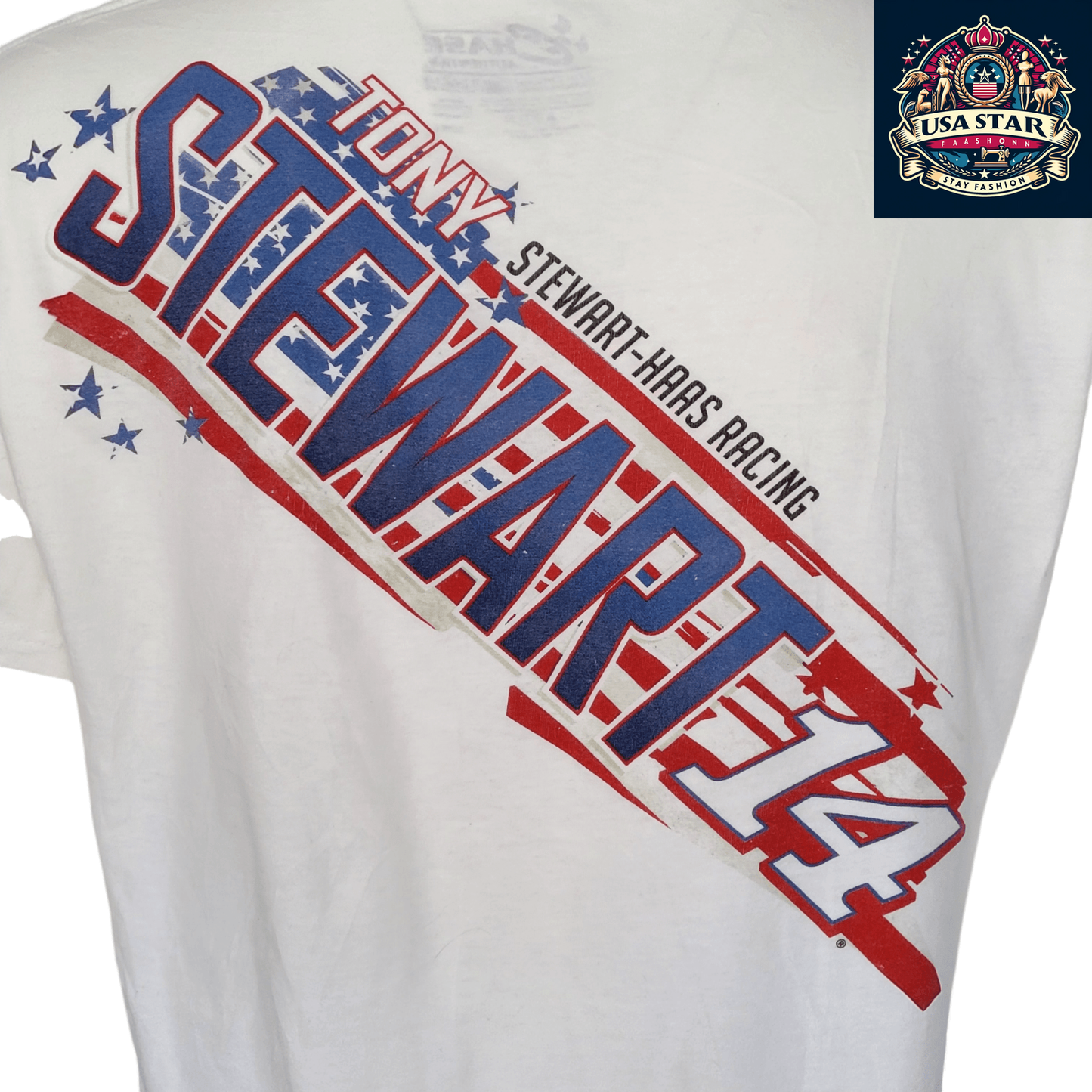 Tony Stewart T-Shirt #14 - Large Comfort Fit, Bold Graphics for NASCAR Fans by Chase Authentics - USASTARFASHION