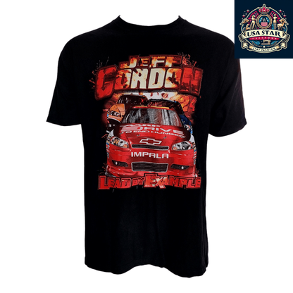 Jeff Gordon NASCAR T-Shirt XL - Chase Authentics #24 Chevy Impala Lead By Example Design - USASTARFASHION